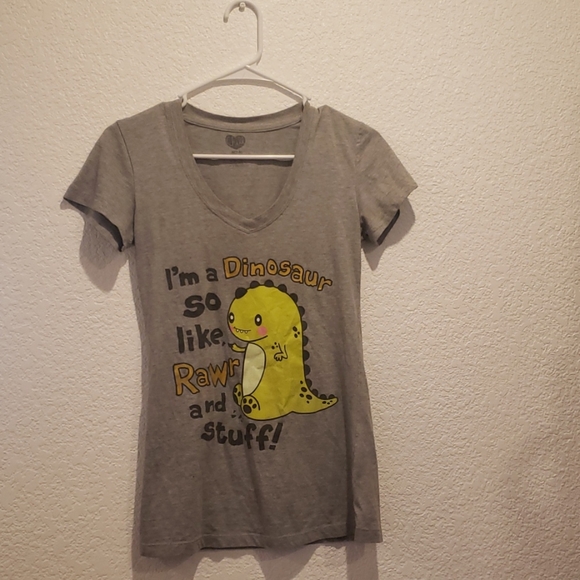 Tops - 5/$25 Gray Dinosaur Shirt